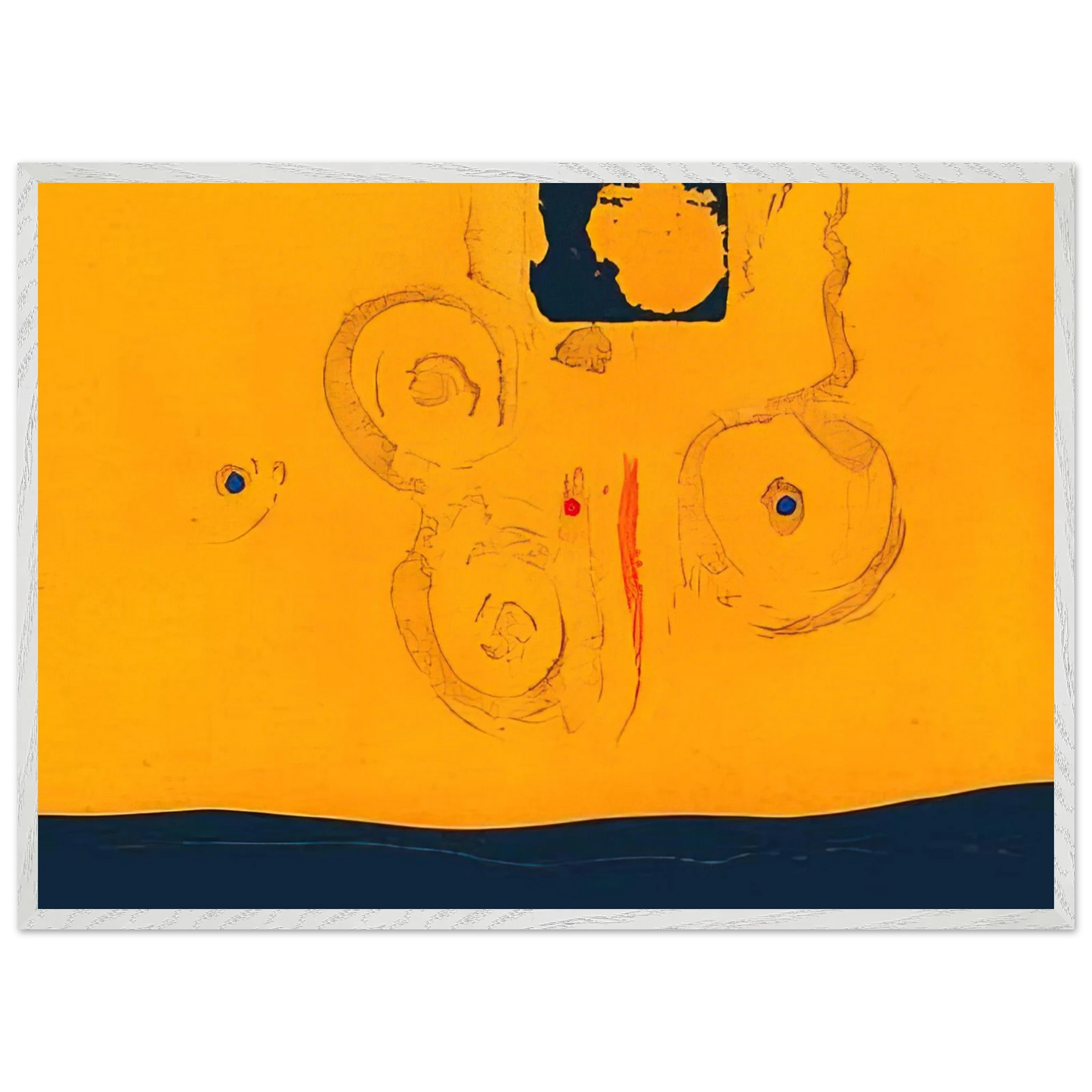 Helen Frankenthaler - Plaza Real - 1988 Wall art - 20x25 cm / 8x10 inches - Premium Wooden Framed Poster With Fine Art Paper-canvas - White frame