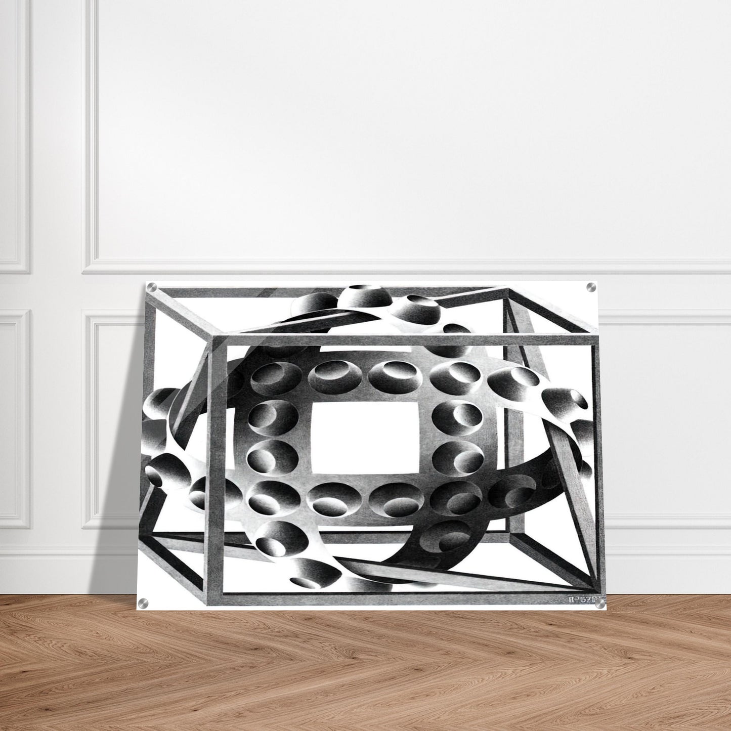 CUBE WITH MAGIC RIBBONS - MC Escher Acrylic Print - 70x100 cm / 28x40″ inches | Maurits Cornelis Escher Prints