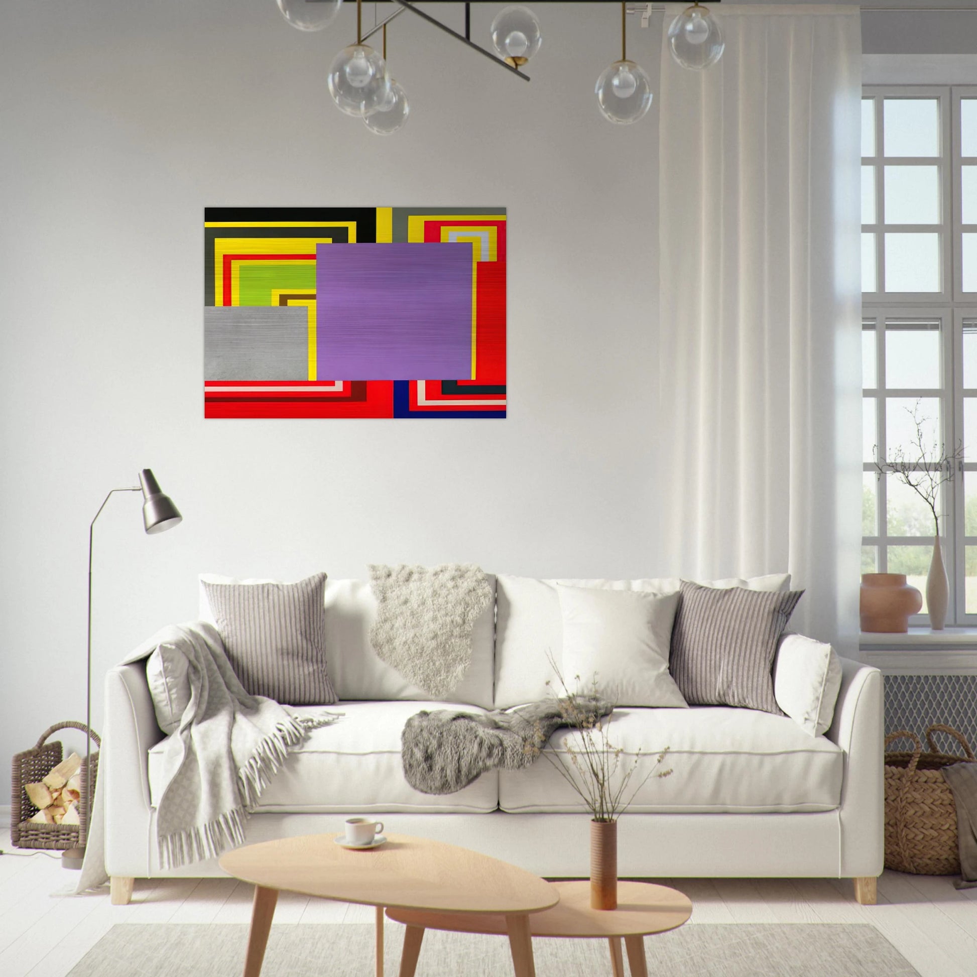 Cartoon Network - 1997 - Peter Halley Brushed Aluminum Print - 70x100 cm / 28x40 inches | Peter Halley Aluminum Print | Peter Halley Prints