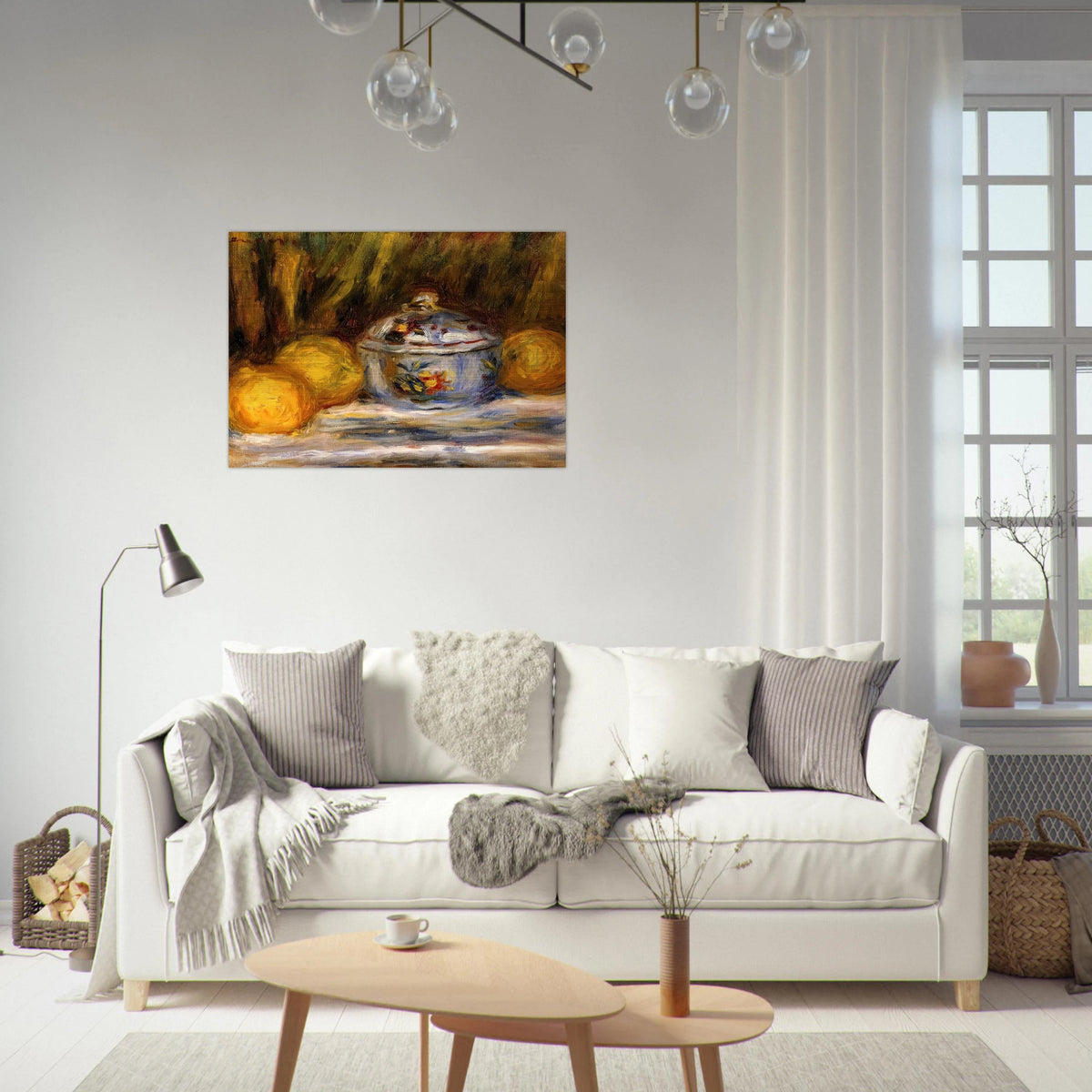 Sugar Bowl and Lemons - Pierre-Auguste Renoir Brushed Aluminum Print - 70x100 cm / 28x40 inches | Pierre-Auguste Renoir Aluminum Print | Pierre-Auguste Renoir Prints