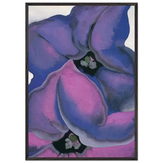 Purple Petunias - Georgia OKeeffe 70x100 cm / 28x40 inches Framed Art Print – Black Wooden Frame