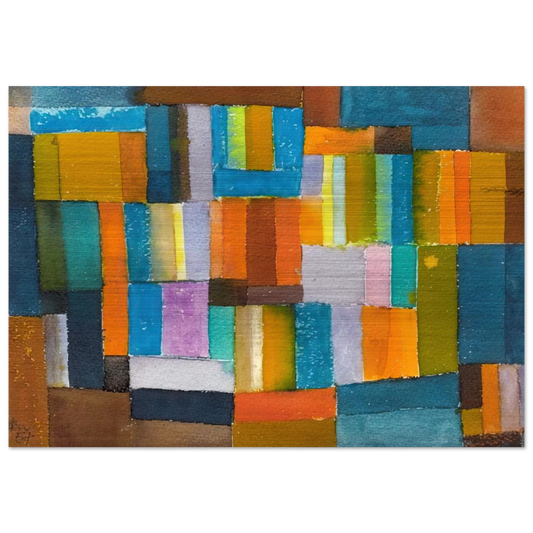 Composition in Orange and Blue-Green - 1957 - Johannes Itten Brushed Aluminum Print - 70x100 cm / 28x40 inches | Johannes Itten Aluminum Print | Johannes Itten Prints