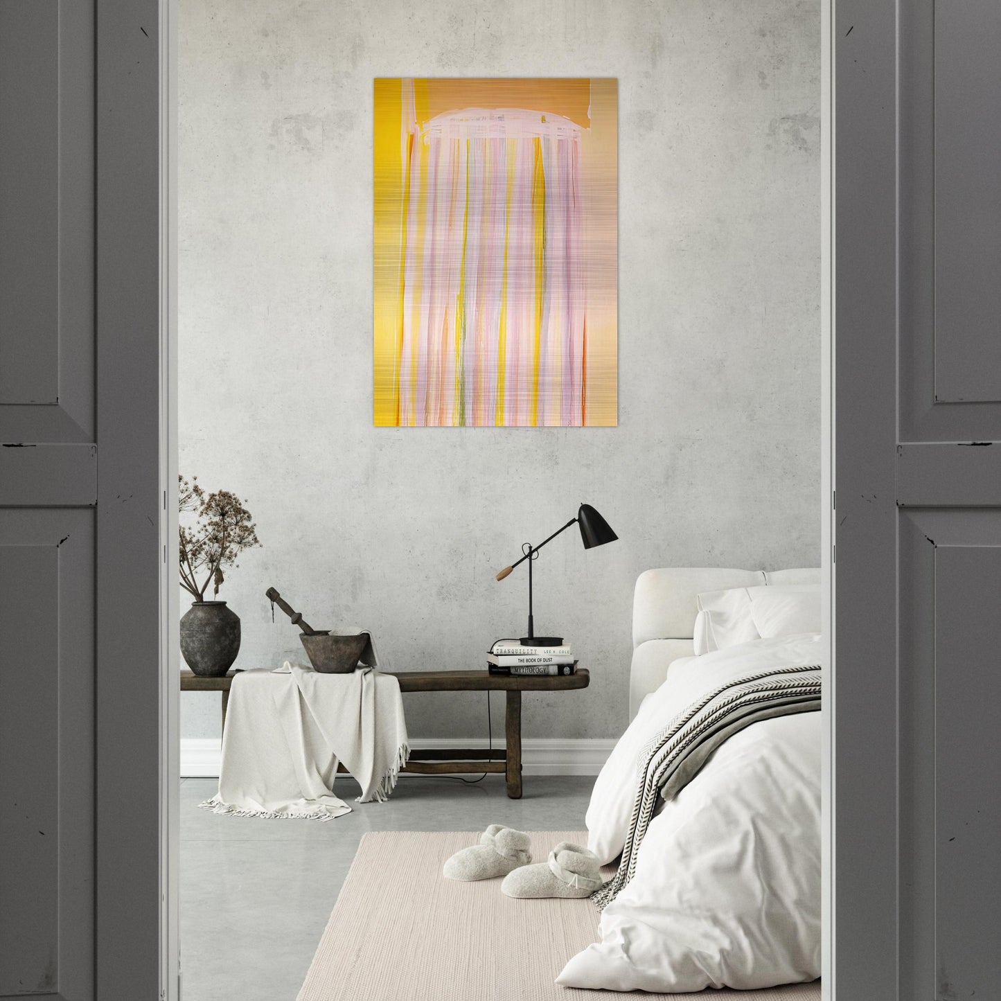 Yellow Prairie - 1972 - Ronnie Landfield Brushed Aluminum Print - 70x100 cm / 28x40 inches | Ronnie Landfield Aluminum Print | Ronnie Landfield Prints