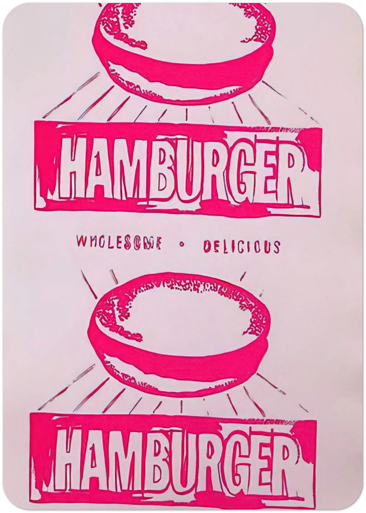 Double Hamburger By Andy Warhol Pack of 10 Post Cards | Andy Warhol Post Cards | A6 (10.5 x 14.8 cm) - 4.1 x 5.8 inches