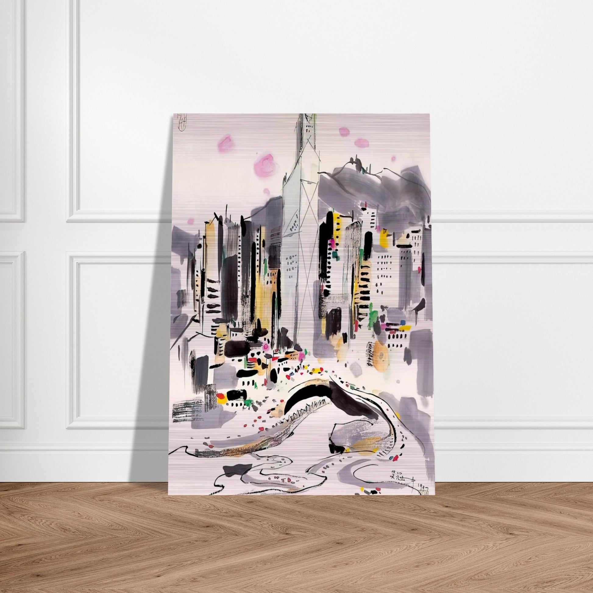 Hong Kong - 1997 - Wu Guanzhong Brushed Aluminum Print - 70x100 cm / 28x40 inches | Wu Guanzhong Aluminum Print | Wu Guanzhong Prints