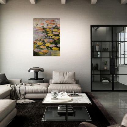 Vase of Dahlias - claude monet Brushed Aluminum Print - 70x100 cm / 28x40 inches | claude monet Aluminum Print | claude monet Prints