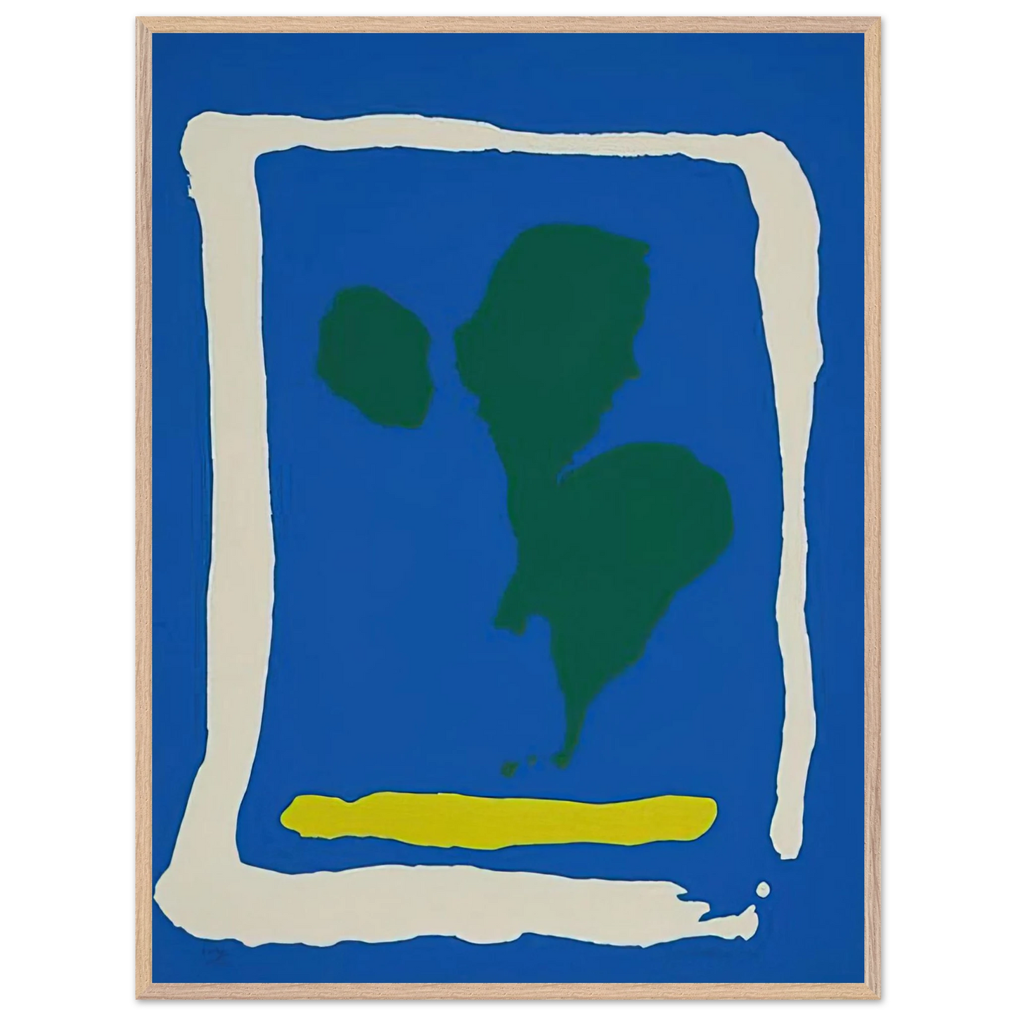 Helen Frankenthaler - Air Frame - 1965 Wall art - 27x35 cm / 11x14 inches - Premium Wooden Framed Poster With Fine Art Paper-canvas - Wood frame