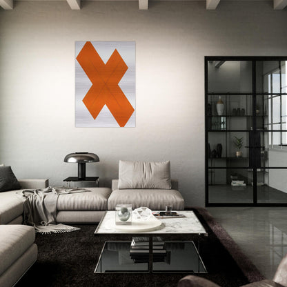 X WITHIN X ORANGE 1981 - Robert Mangold Brushed Aluminum Print - 70x100 cm / 28x40 inches | Robert Mangold Aluminum Print | Robert Mangold Prints