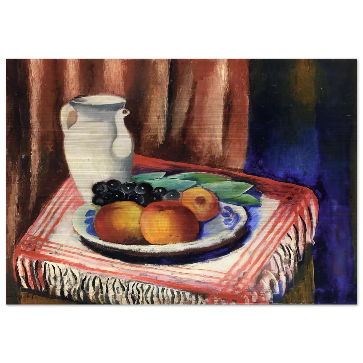 STILL LIFE WITH LEMONS 1917 - Moise Kisling Brushed Aluminum Print - 70x100 cm / 28x40 inches | Moise Kisling Aluminum Print | Moise Kisling Prints