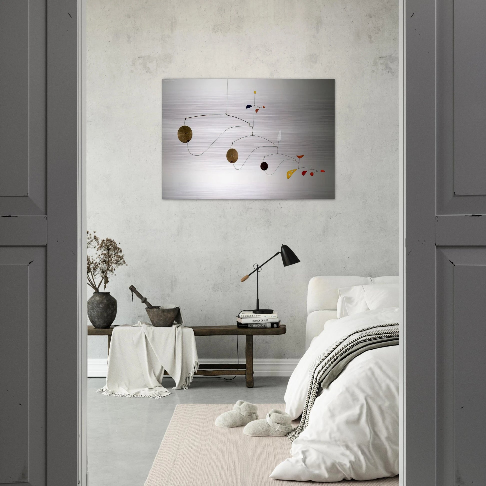 TRIPLE GONG 1948 - Alexander Calder Brushed Aluminum Print - 70x100 cm / 28x40 inches | Alexander Calder Aluminum Print | Alexander Calder Prints