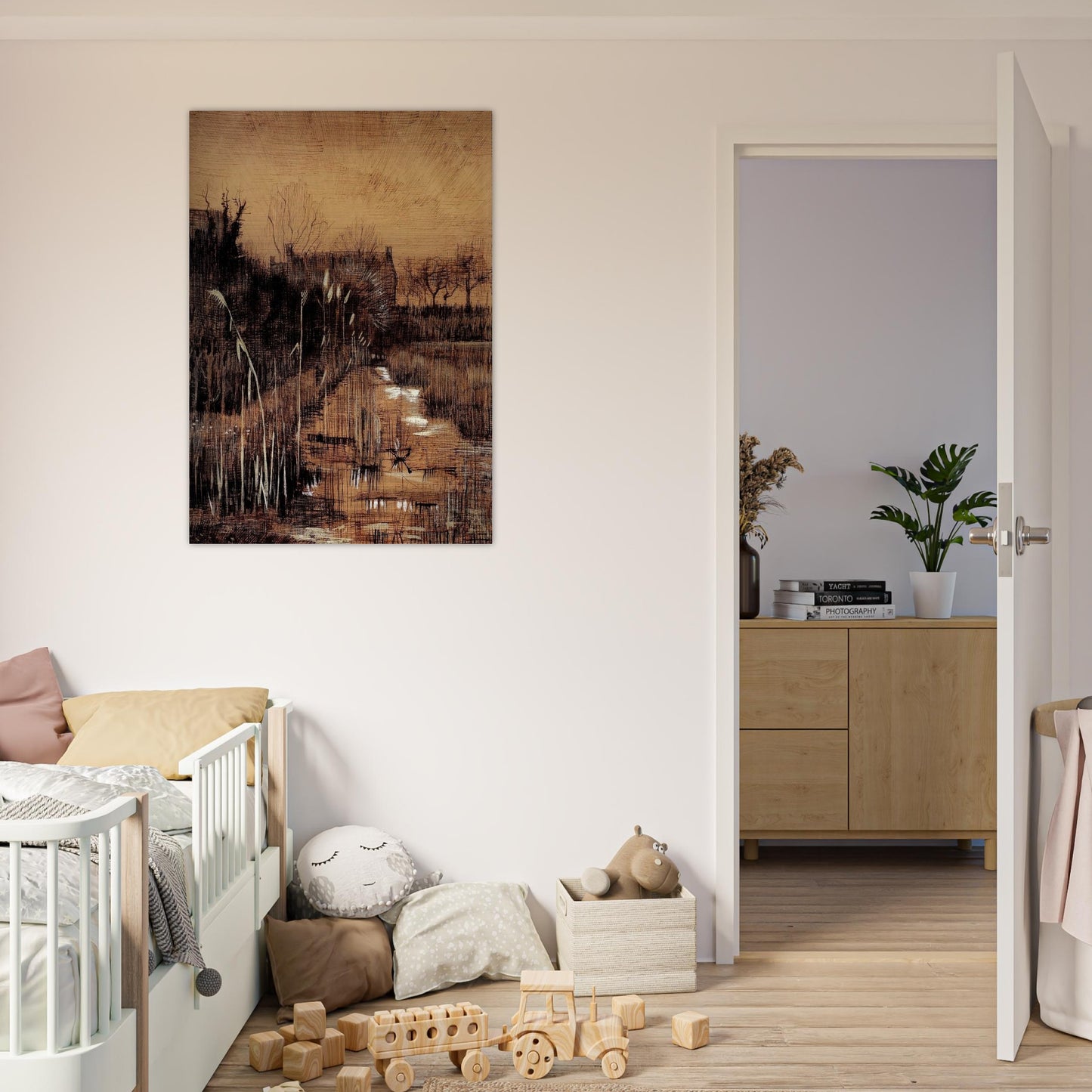 Ditch - Vincent van Gogh Brushed Aluminum Print - 70x100 cm / 28x40 inches | Vincent van Gogh Aluminum Print | Vincent van Gogh Prints
