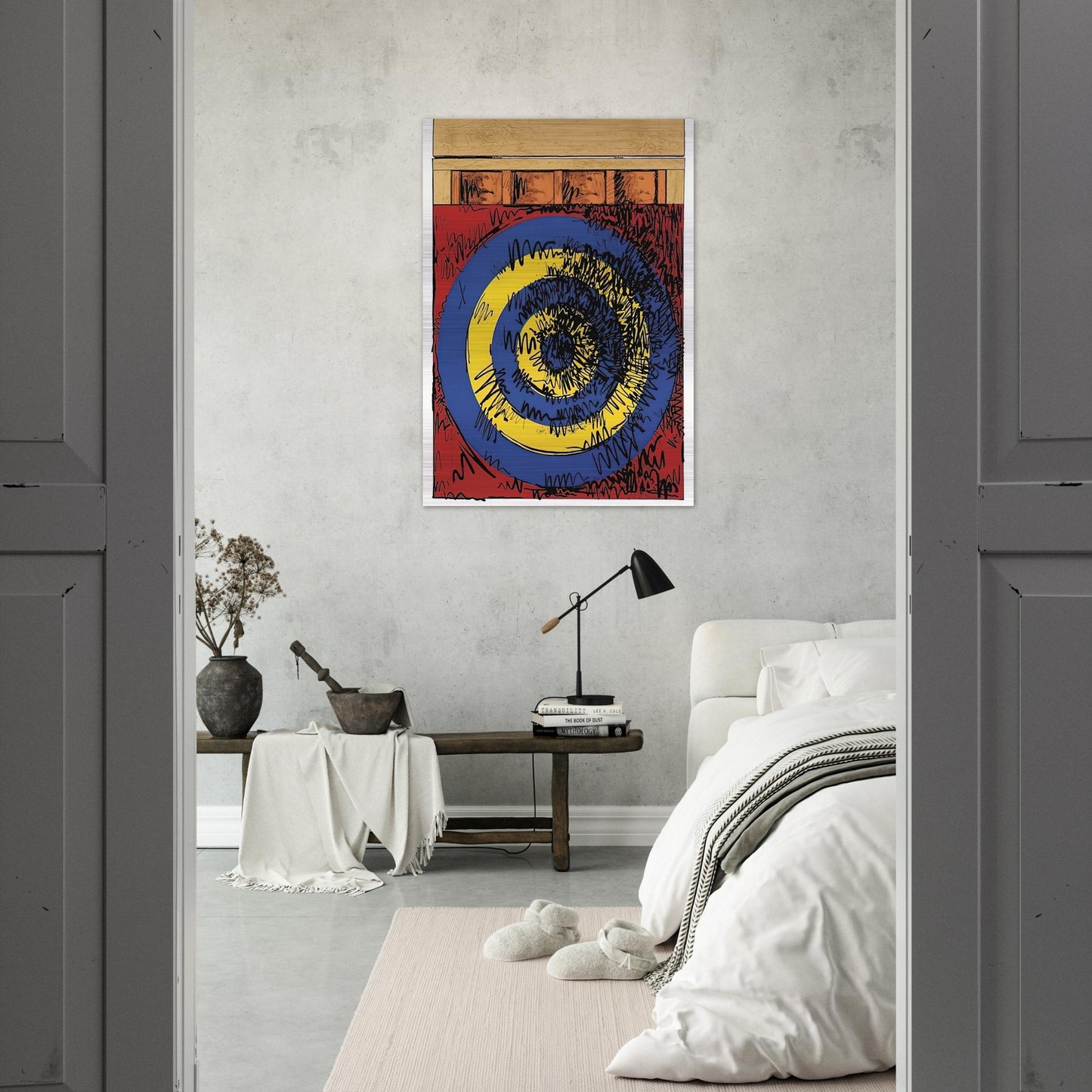 TARGET WITH FOUR FACES ULAE 55 1968 - Jasper Johns Brushed Aluminum Print - 70x100 cm / 28x40 inches | Jasper Johns Aluminum Print | Jasper Johns Prints