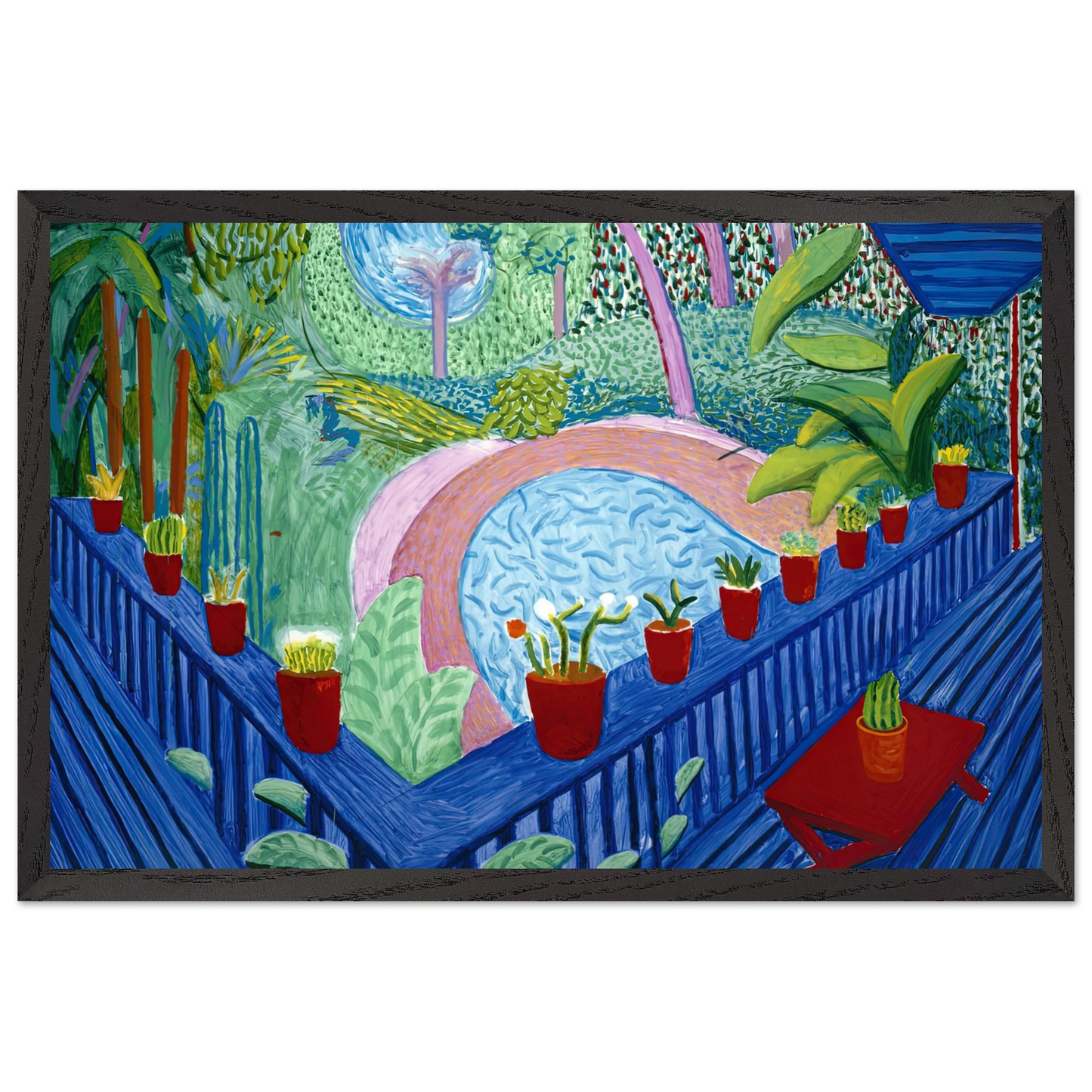 David Hockney - David Hockney Wall art - 15x20 cm / 6x8 inches - Premium Wooden Framed Poster With Fine Art Paper-canvas - White frame