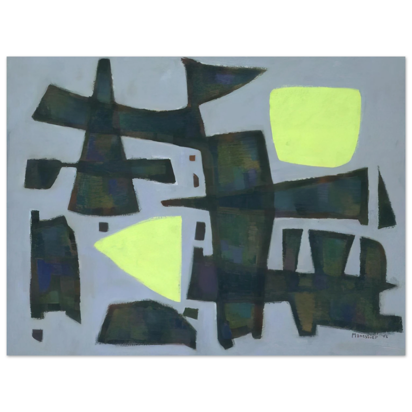Alfred Manessier - -12Â° - 1956  75x100 cm / 30x40inches Fine Art Poster