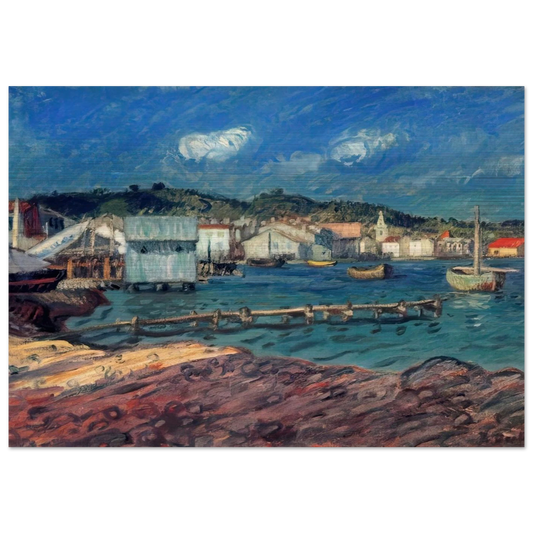 THE PORT OF MARTIGUES - Raoul Dufy Brushed Aluminum Print - 70x100 cm / 28x40 inches | Raoul Dufy Aluminum Print | Raoul Dufy Prints