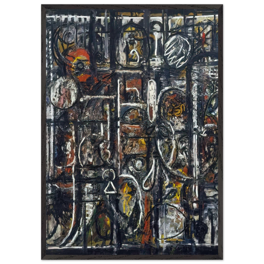 Palimpsest - 1944 - Richard Pousette-Dart 70x100 cm / 28x40 inches Framed Art Print – Black Wooden Frame