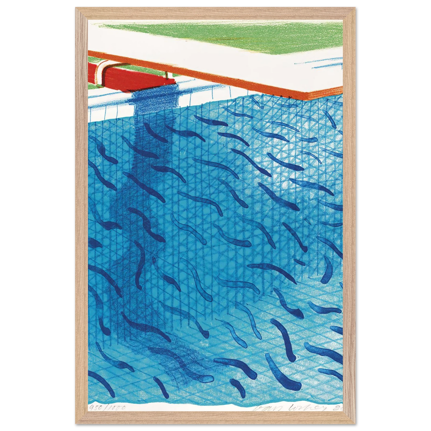 David Hockney - David Hockney Wall art - A2 (42 x 59.4  cm) - Premium Wooden Framed Poster With Fine Art Paper-canvas - Wood frame