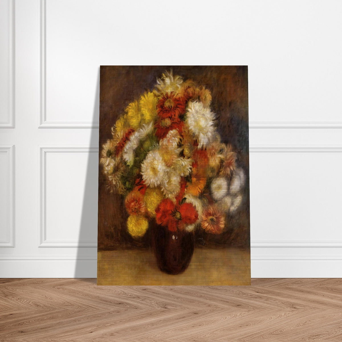 Bouquet of Chrysanthemums - Pierre-Auguste Renoir Brushed Aluminum Print - 70x100 cm / 28x40 inches | Pierre-Auguste Renoir Aluminum Print | Pierre-Auguste Renoir Prints