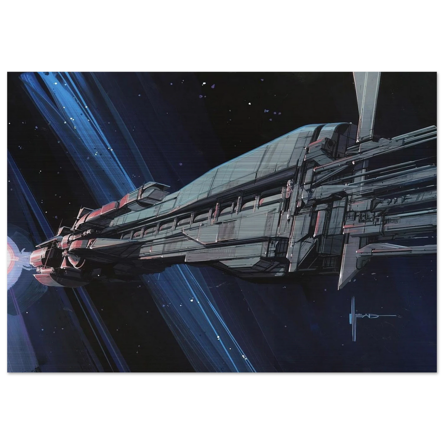 Syd Mead - Syd Mead Brushed Aluminum Print - 70x100 cm / 28x40 inches | Syd Mead Aluminum Print | Syd Mead Prints