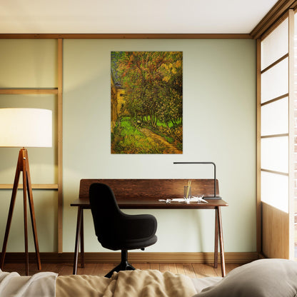 The Garden of Saint-Paul Hospital - Vincent van Gogh Brushed Aluminum Print - 70x100 cm / 28x40 inches | Vincent van Gogh Aluminum Print | Vincent van Gogh Prints