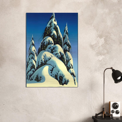 New Fallen Snow - Eyvind Earle Brushed Aluminum Print - 70x100 cm / 28x40 inches | Eyvind Earle Aluminum Print | Eyvind Earle Prints