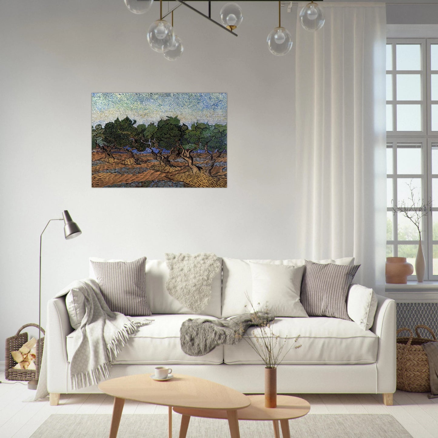 Olive Grove - Vincent van Gogh Brushed Aluminum Print - 70x100 cm / 28x40 inches | Vincent van Gogh Aluminum Print | Vincent van Gogh Prints