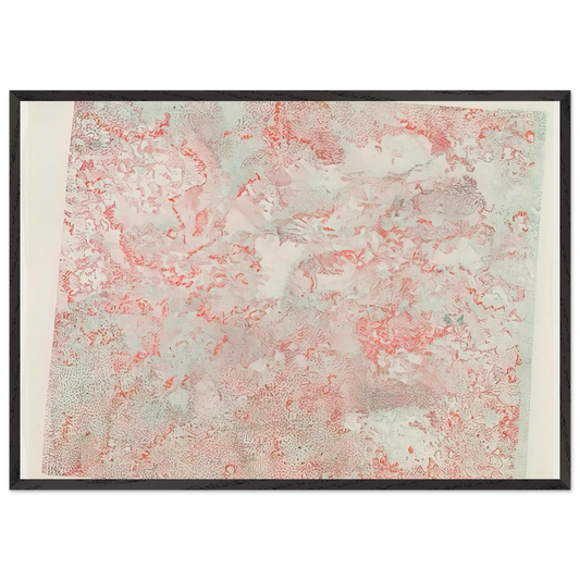 ANAGLYPHIC VIEW MOON ROCKS STEREOSCOPIC IMAGE OF LUNAR SURFACE 1973 - Nancy Graves 70x100 cm / 28x40 inches Framed Art Print – Black Wooden Frame