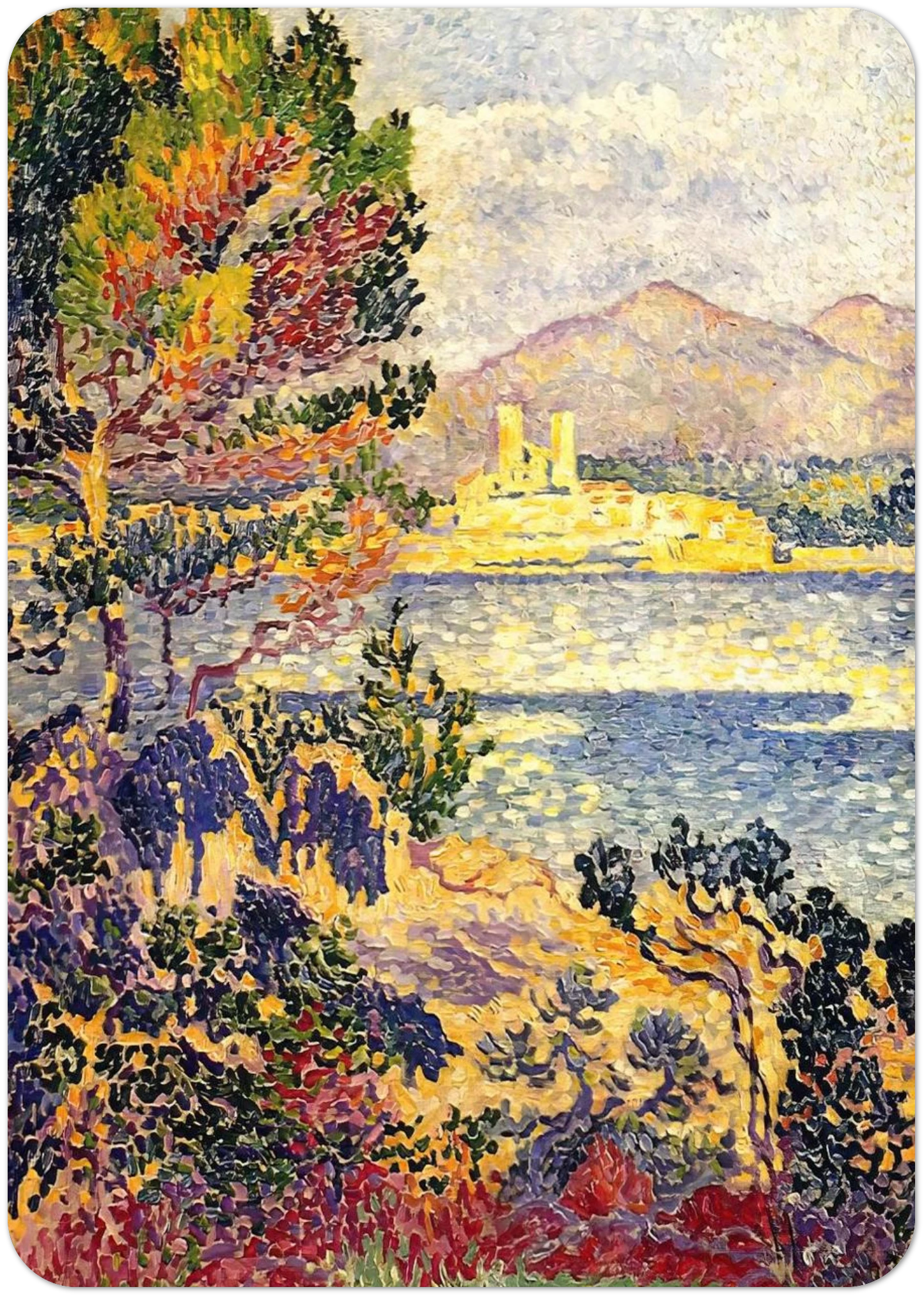 Antibes, Morning By Henri-Edmond Cross Pack of 10 Post Cards | Henri-Edmond Cross Post Cards | A6 (10.5 x 14.8 cm) - 4.1 x 5.8 inches