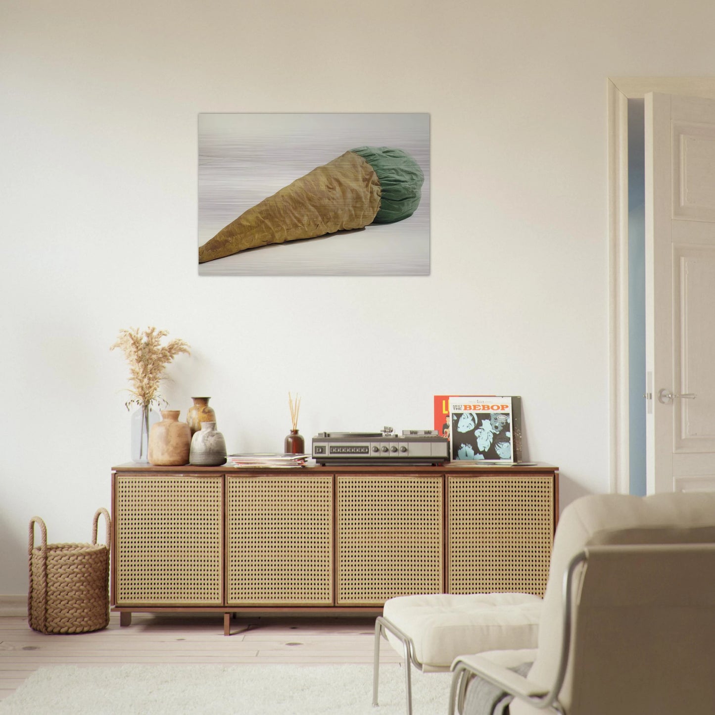 FLOOR CONE 1962 - Claes Oldenburg Brushed Aluminum Print - 70x100 cm / 28x40 inches | Claes Oldenburg Aluminum Print | Claes Oldenburg Prints