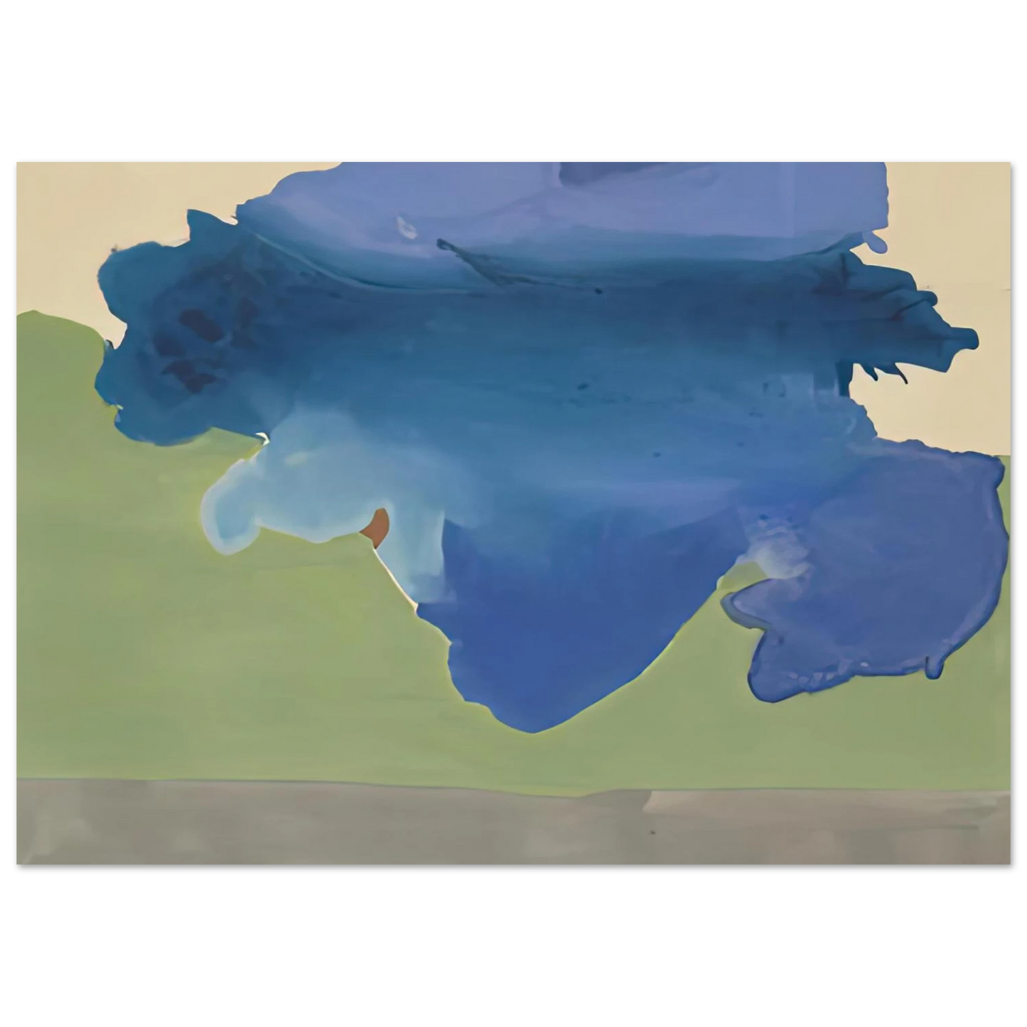 Helen Frankenthaler - The Bay, 1963- Wall Art - 21x29.7 cm / 8x12" - Premium Wooden Framed Poster With Fine Art Paper-canvas - Wood frame