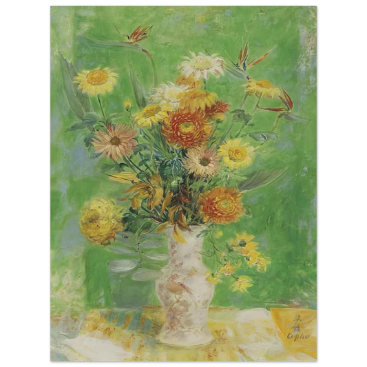Le Pho - Chrysanthemums and Sunflowers - Post-Impressionism  75x100 cm / 30x40inches Fine Art Poster