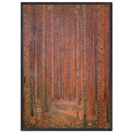 FIR FOREST I - Gustav Klimt 70x100 cm / 28x40 inches Framed Art Print – Black Wooden Frame