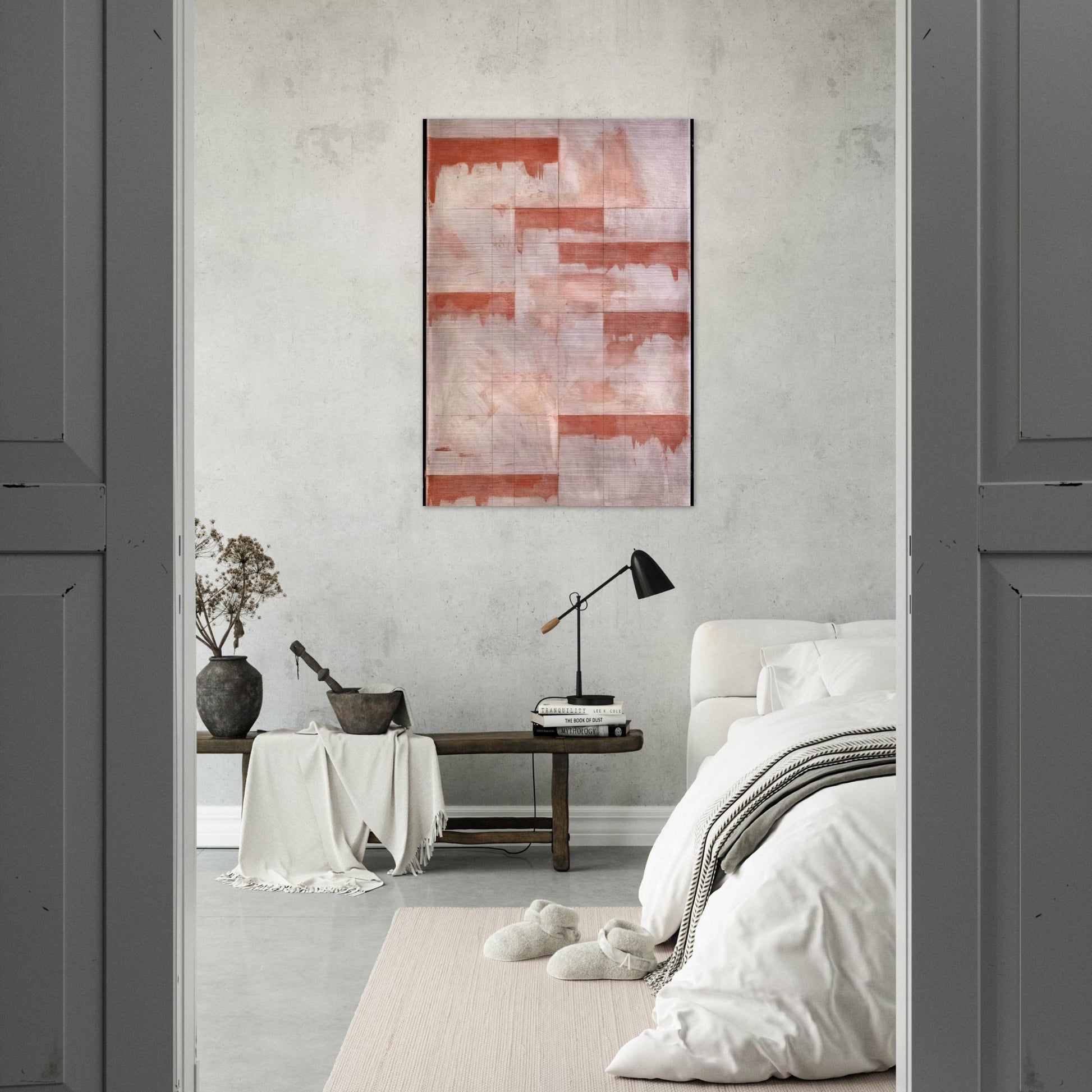 Red Window Study - Abstract Expressionism - Brice Marden Brushed Aluminum Print - 70x100 cm / 28x40 inches | Brice Marden Aluminum Print | Brice Marden Prints
