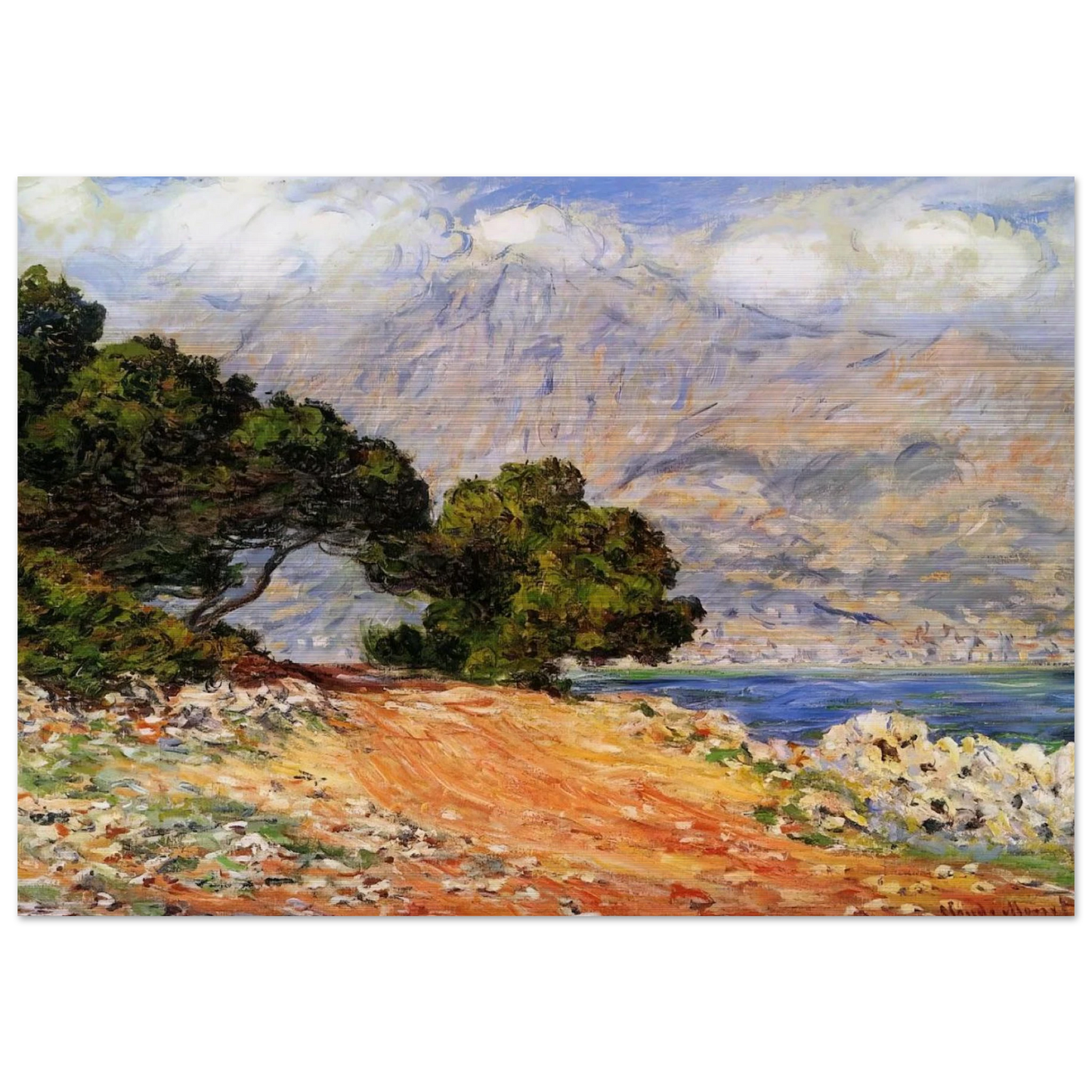 Meton Seen from Cap Martin - claude monet Brushed Aluminum Print - 70x100 cm / 28x40 inches | claude monet Aluminum Print | claude monet Prints