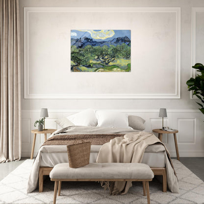 The Alpilles with Olive Trees in the Foreground - Vincent van Gogh Acrylic Print - 70x100 cm / 28x40″ inches | Vincent van Gogh Wall Art | Vincent van Gogh Prints