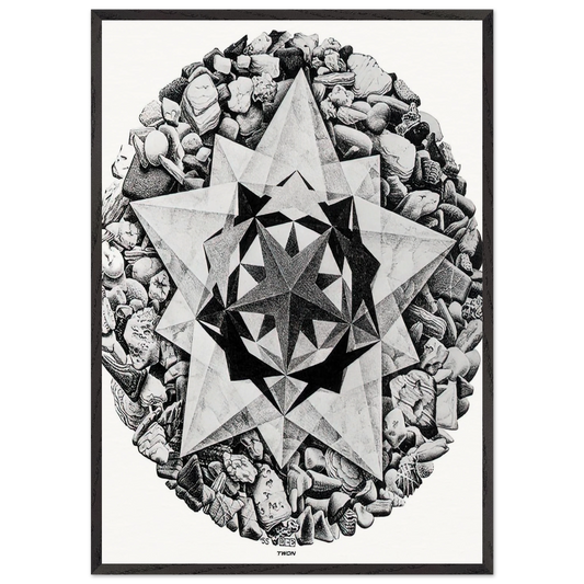 ESCHER 1 - MC Escher 70x100 cm / 28x40 inches Framed Art Print – Black Wooden Frame | Maurits Cornelis Escher Prints