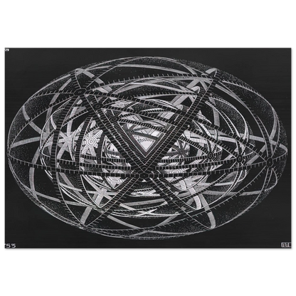 CONCENTRIC RINDS - MC Escher Brushed Aluminum Print - 70x100 cm / 28x40 inches | MC Escher Aluminum Print | MC Escher Prints
