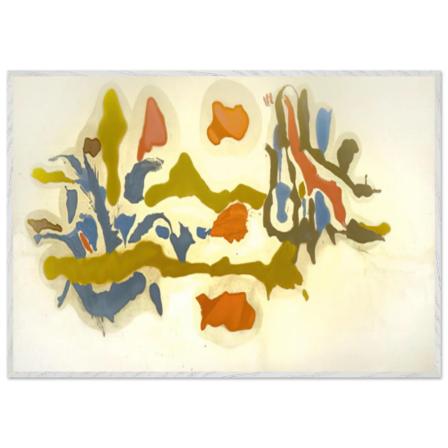 Helen Frankenthaler - Seascape with Dunes - 1962 Wall art - 30x40 cm / 12x16 inches - Premium Wooden Framed Poster With Fine Art Paper-canvas - Black frame