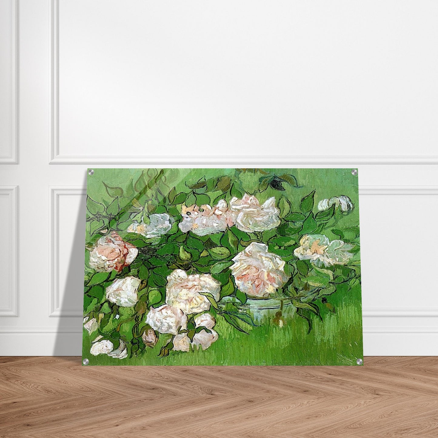 Still Life - Pink Roses - Vincent van Gogh Acrylic Print - 70x100 cm / 28x40″ inches
