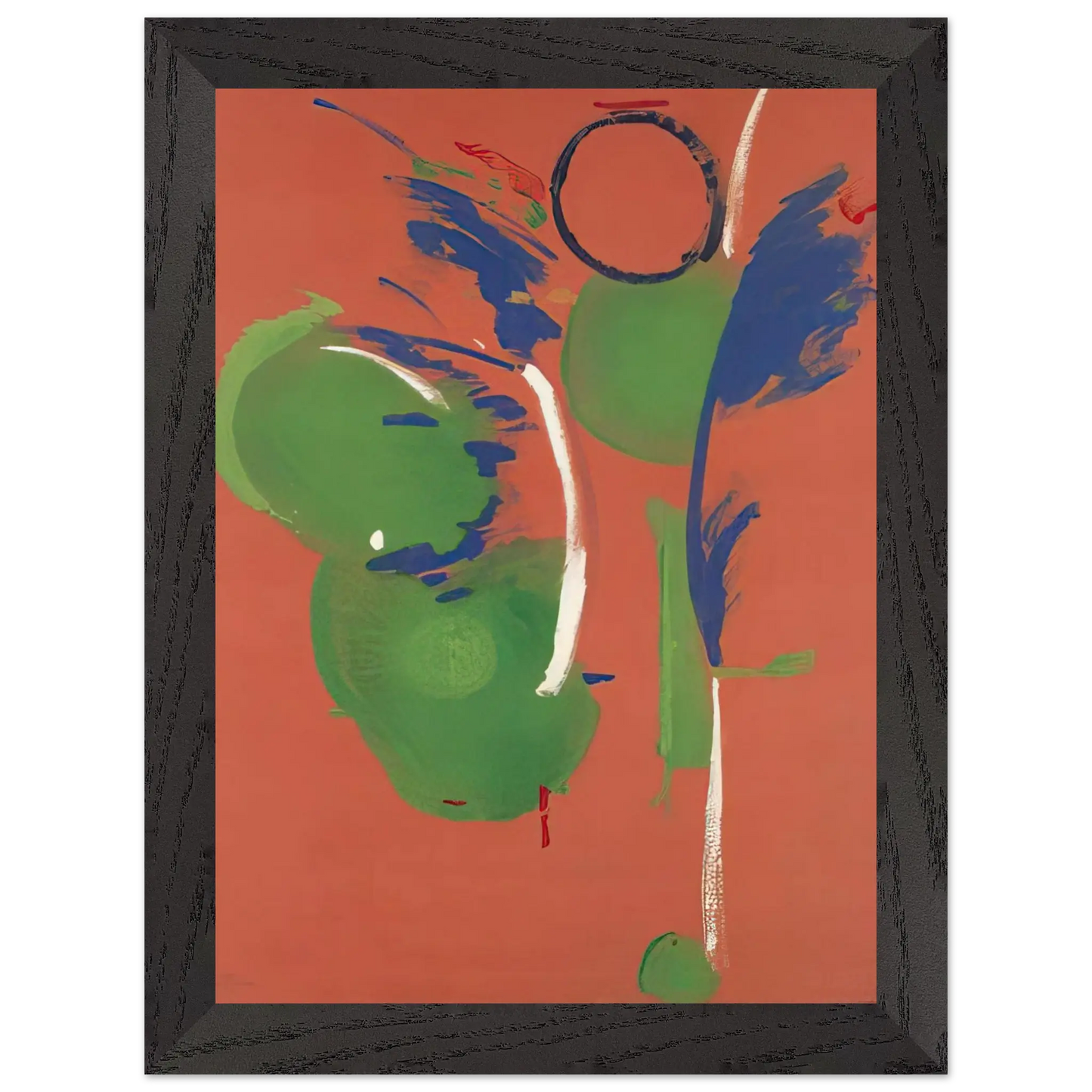 Helen Frankenthaler - Mary, Mary - 1987 Wall art - 28x43  cm / XL (11x17 Inches) - Premium Wooden Framed Poster With Fine Art Paper - White frame