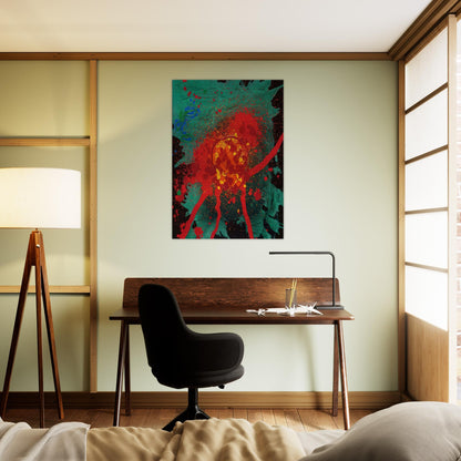 Blood Feud - 28.8.07 - 2007 - John Hoyland Brushed Aluminum Print - 70x100 cm / 28x40 inches | John Hoyland Aluminum Print | John Hoyland Prints
