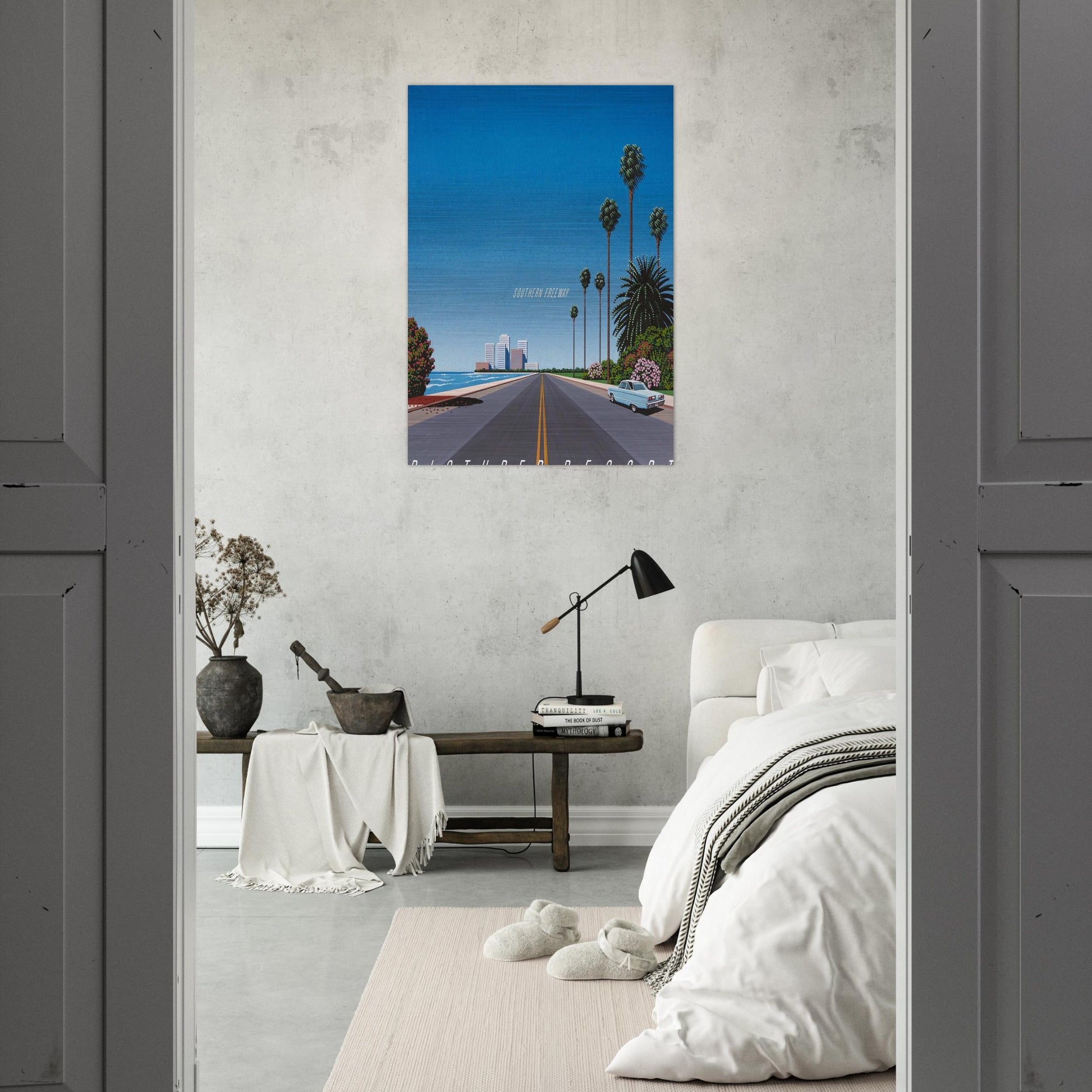 Southern Freeway Pictured Resort - Hiroshi Nagai Brushed Aluminum Print - 70x100 cm / 28x40 inches | Hiroshi Nagai Aluminum Print | Hiroshi Nagai Prints