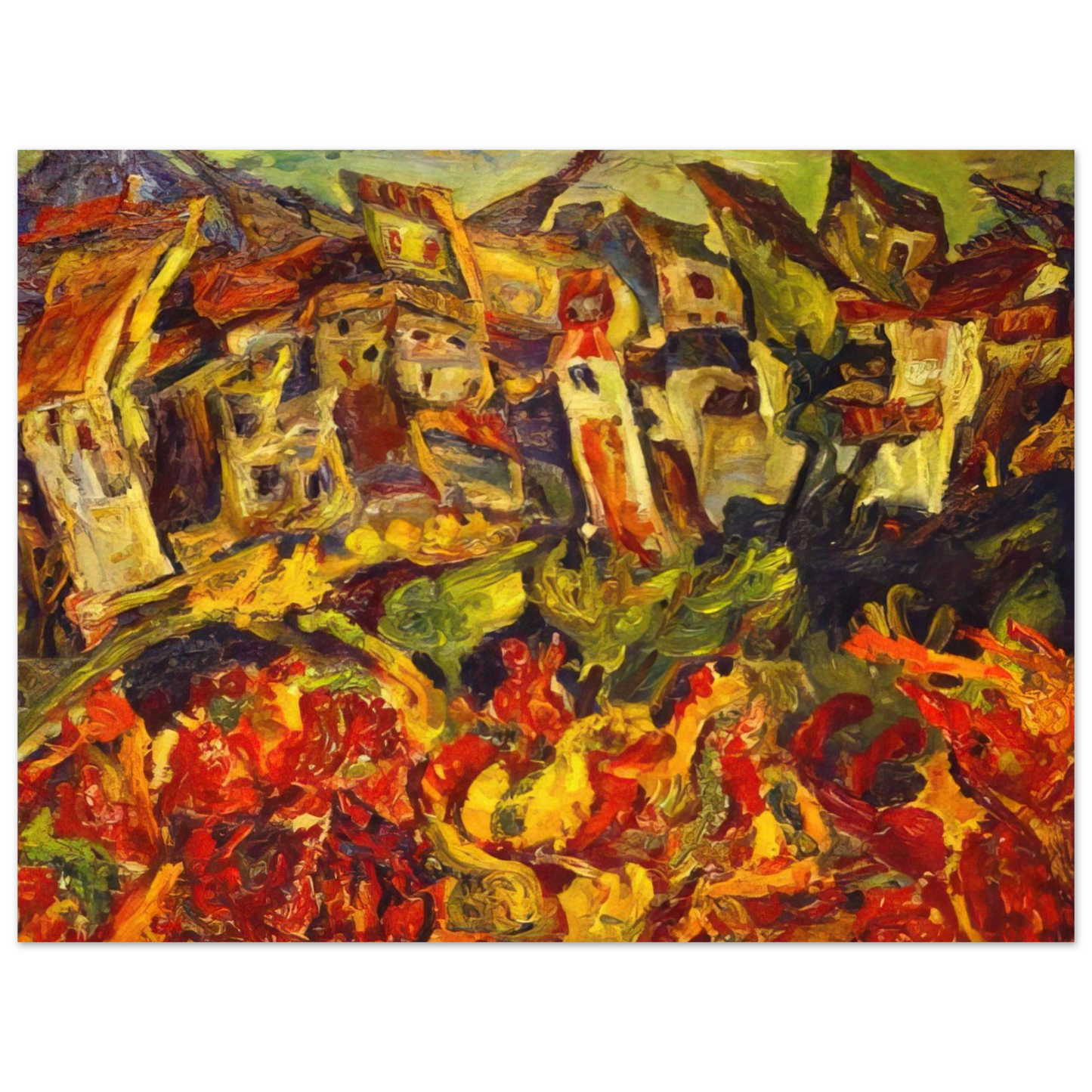 Chaim Soutine - HOUSES WITH POINTED ROOFS  75x100 cm / 30x40inches Fine Art Poster