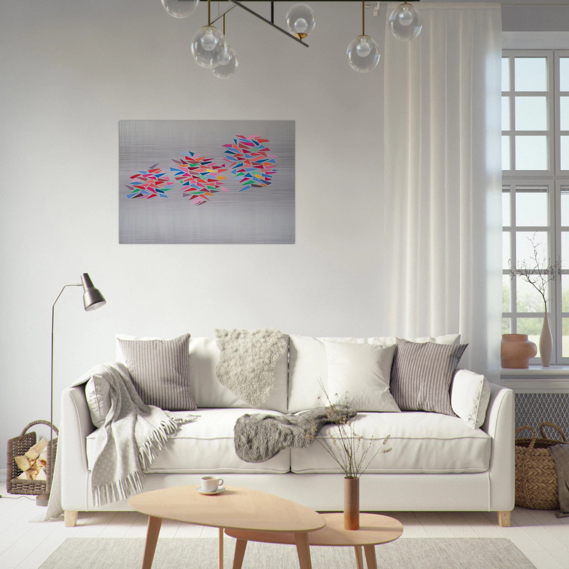 Colors on Gray - 1976 - Robert Goodnough Brushed Aluminum Print - 70x100 cm / 28x40 inches | Robert Goodnough Aluminum Print | Robert Goodnough Prints