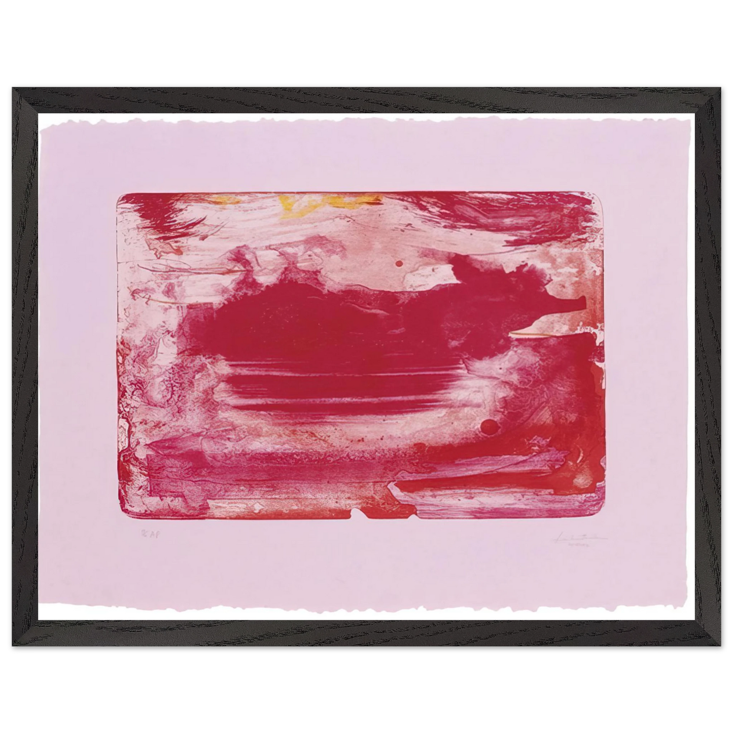 Helen Frankenthaler - The Red Sea - 1982 Wall art - A1 (59.4 x 84.1  cm) - Premium Wooden Framed Poster With Fine Art Paper-canvas - Wood frame