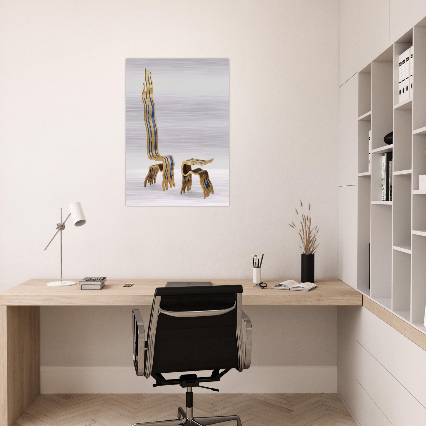 BRUSHSTROKE CHAIR AND OTTOMAN 1988 - Roy Lichtenstein Brushed Aluminum Print - 70x100 cm / 28x40 inches | Roy Lichtenstein Aluminum Print | Roy Lichtenstein Prints