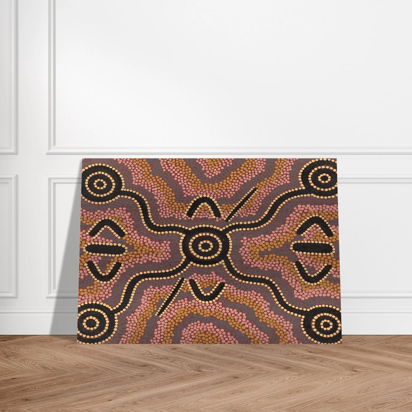 Untitled - 1980 - Clifford Possum Tjapaltjarri Brushed Aluminum Print - 70x100 cm / 28x40 inches | Clifford Possum Tjapaltjarri Aluminum Print | Clifford Possum Tjapaltjarri Prints