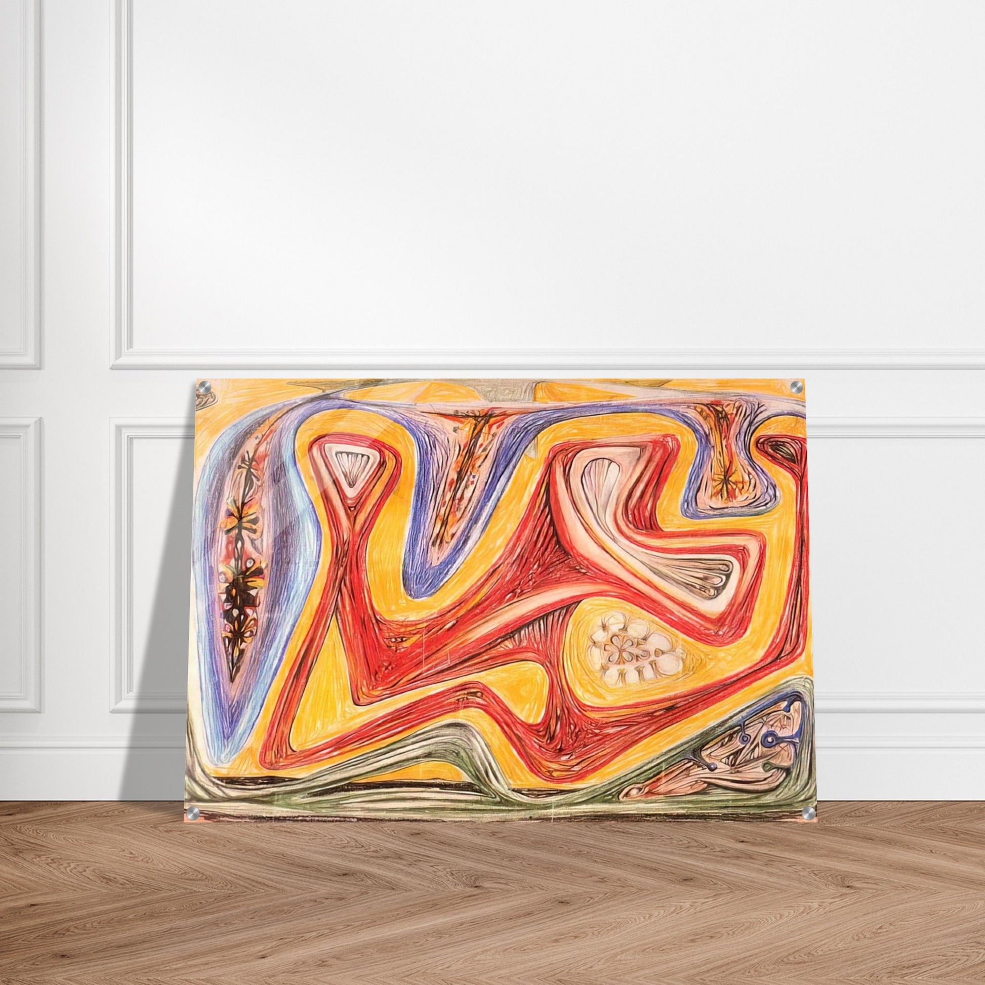 GLANDE FICTION 1938 - Roberto Matta Acrylic Print - 70x100 cm / 28x40″ inches | Roberto Matta Wall Art | Roberto Matta Prints