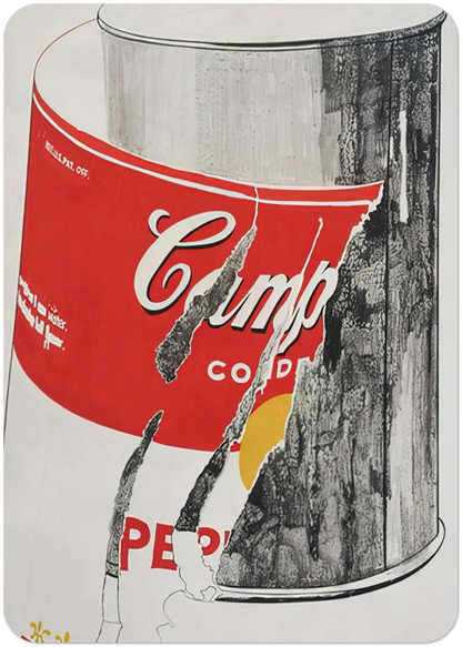 Big Torn Campbell's Soup Can  Pepper Pot  By Andy Warhol Pack of 10 Post Cards | Andy Warhol Post Cards | A6 (10.5 x 14.8 cm) - 4.1 x 5.8 inches