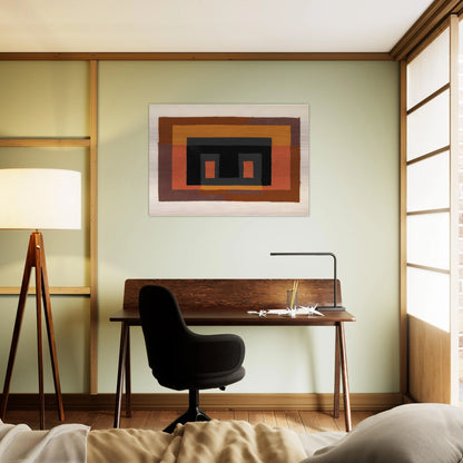 STUDY FOR VARIANT 1947 - Josef Albers Brushed Aluminum Print - 70x100 cm / 28x40 inches | Josef Albers Aluminum Print | Josef Albers Prints